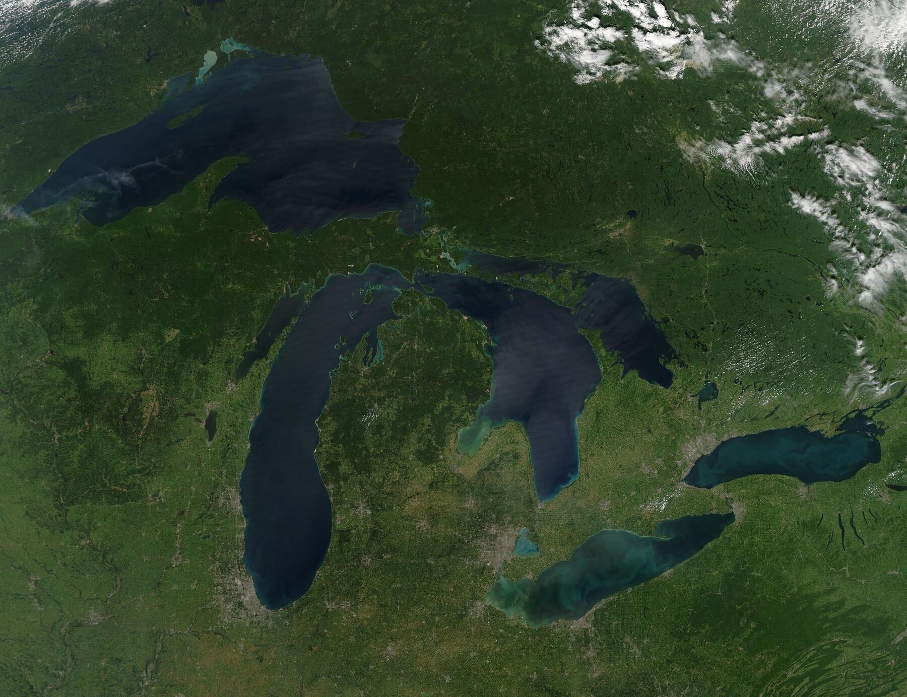 The Great Lakes, cloud free